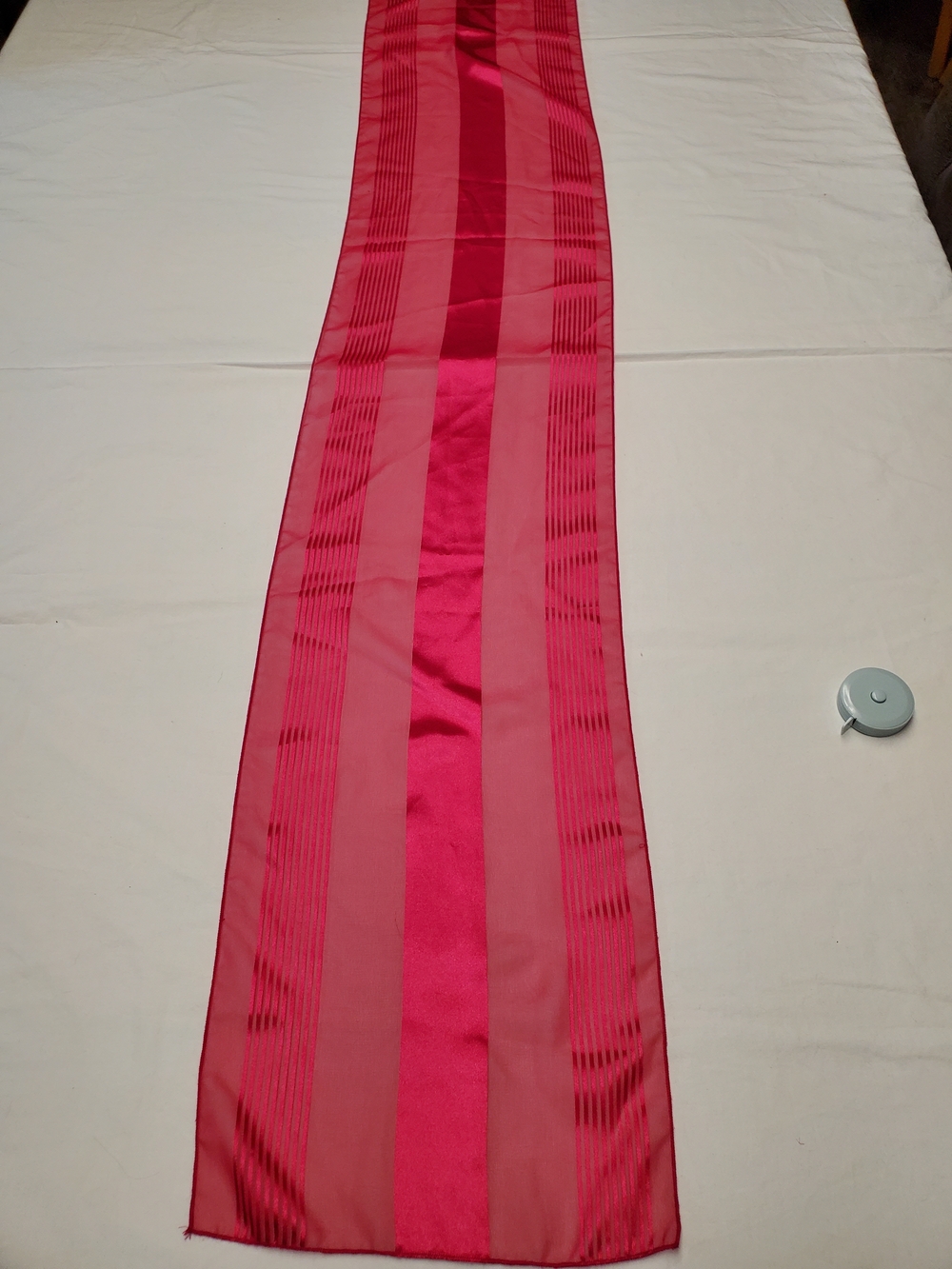 Hot Pink Satin Stripe Scarf Sheer Long Wrap Y2K Chic Minimal Luxe Statement